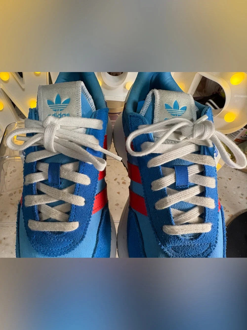 adidas Originals Retropy F2 J Blue Red Men 7 Women 8.5 - Youth Sneaker GZ0859